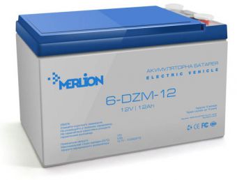 Свинцово-кислотные аккумуляторы MERLION 12 V/ 12 Ah, DZM тяговые